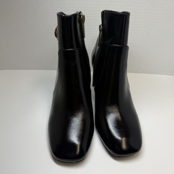 Kurt Geiger London Black Chelsea Square Toe Eagle Head Leather Booties Sz 36/6 - Picture 2 of 9